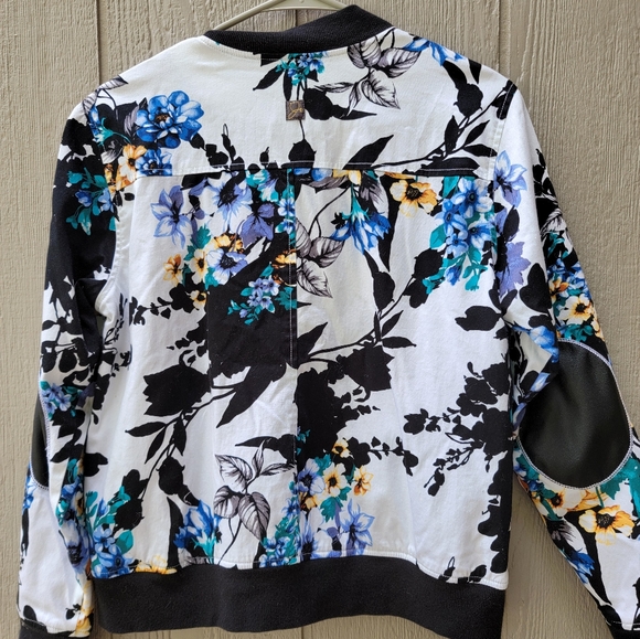 Jaanuu Floral Print Bomber Jacket Size Medium - Picture 5 of 6